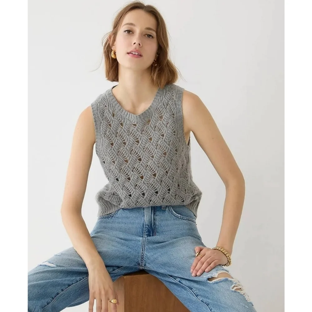 J.Crew Cashmere Pointelle Sweater Shell